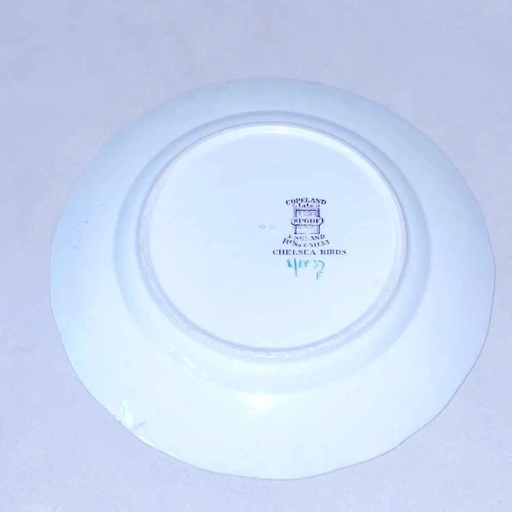 Spode Copeland Chelsea Bird Vintage Bread Plate 6 5/8” Wide Excellent Condition